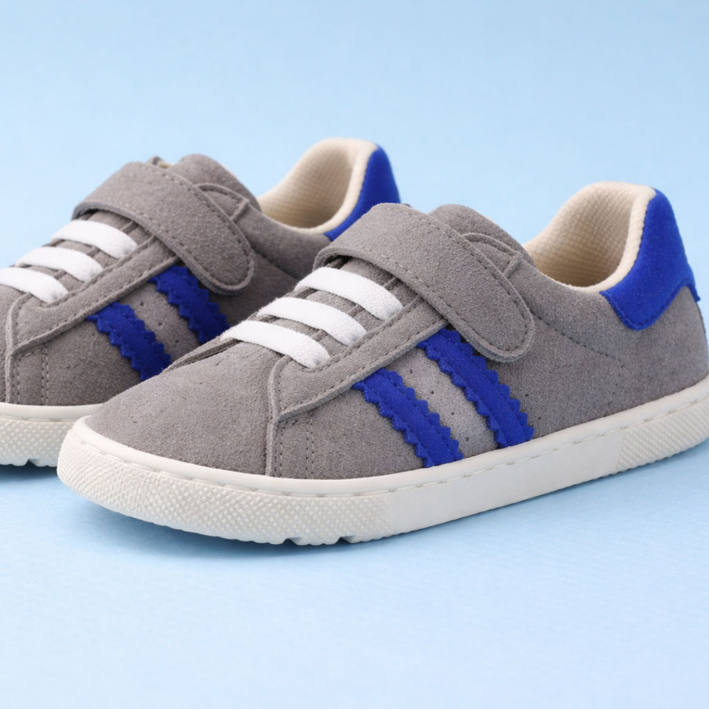 Barfuß Sneaker - Modell Roller von Coqueflex in Grau/Blau