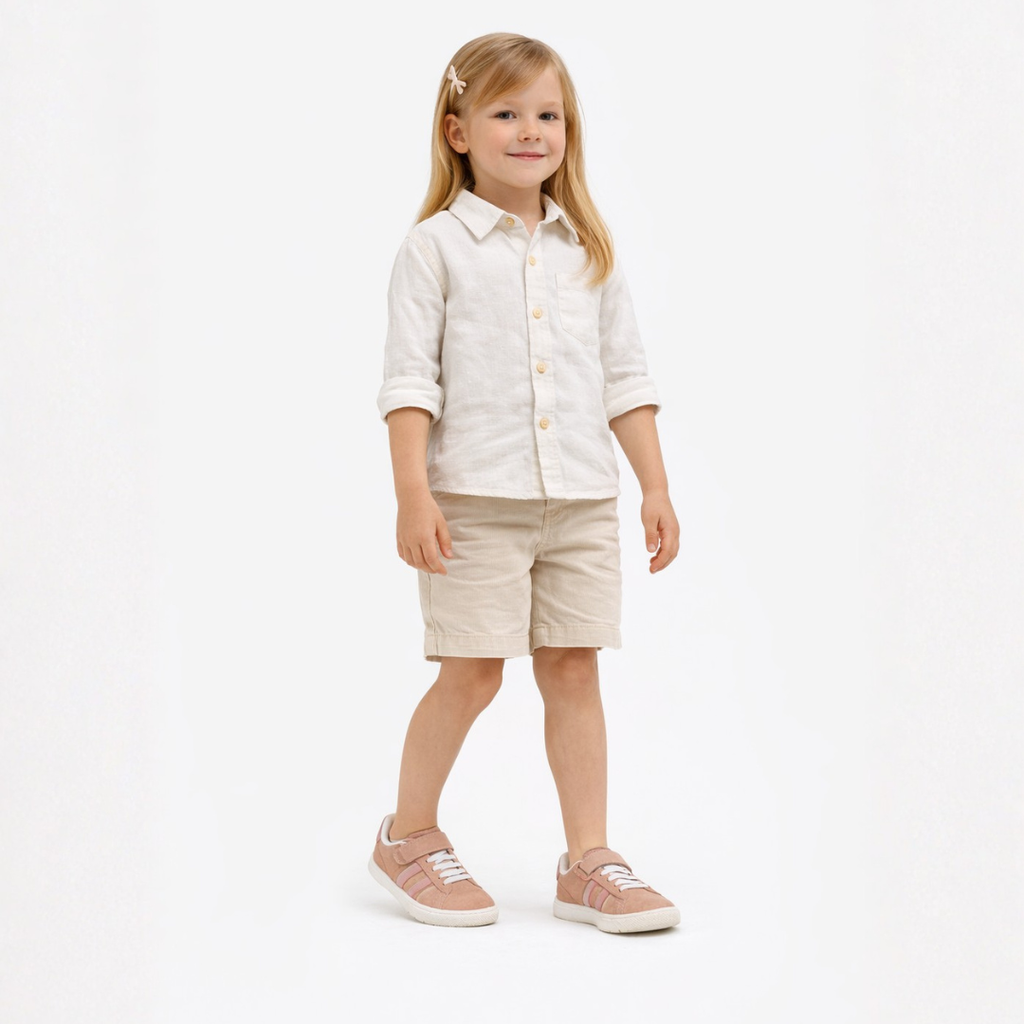 Barfuß Sneaker -  Modell Roller von Coqueflex in Pfirsichrosa